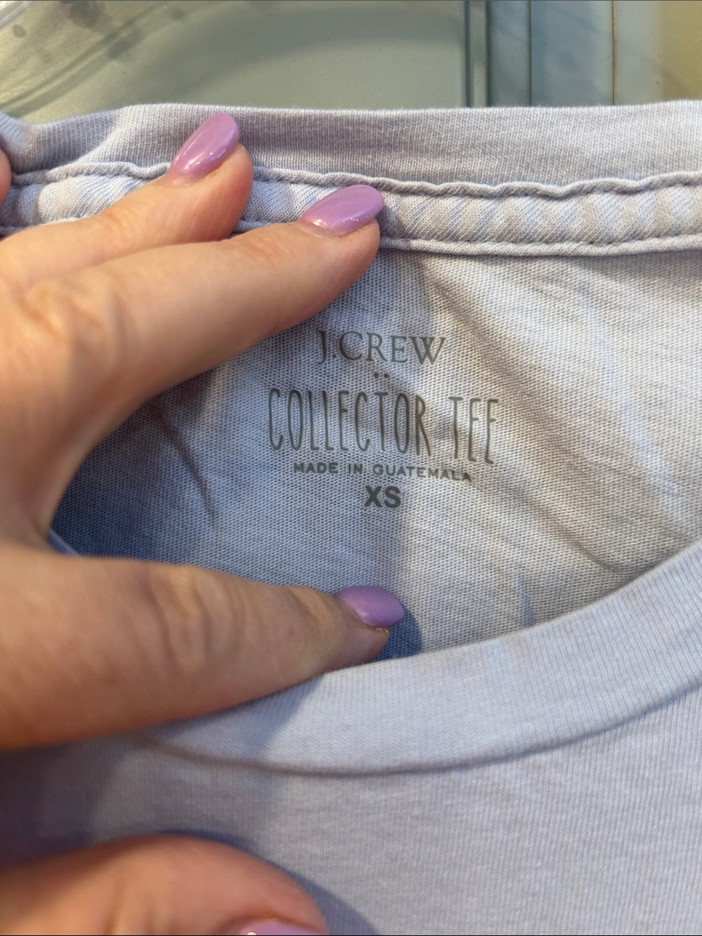 J. Crew White Tee with Navy Shell Print - Picture 3 of 4